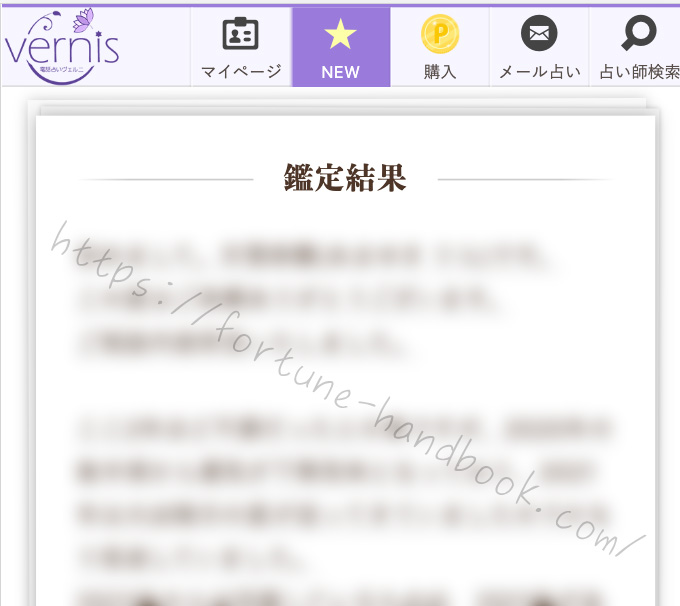 電話占いヴェルニの鑑定結果